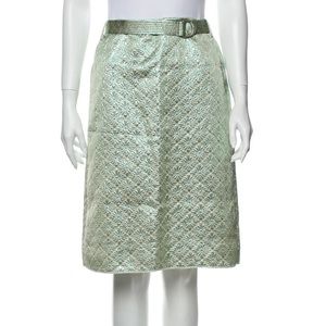Just In Case New women belted jacquard Skirt knee length